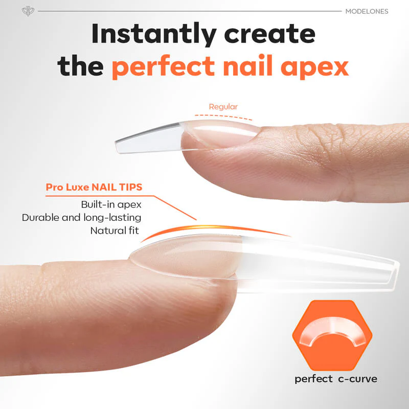 Long Coffin Apex Nail Tips - Image 2
