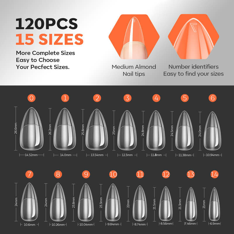 Medium Almond Apex Nail Tips - Image 6