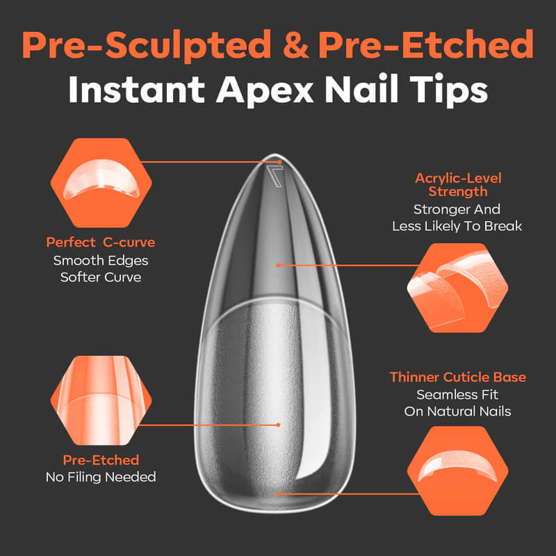 Medium Almond Apex Nail Tips - Image 7