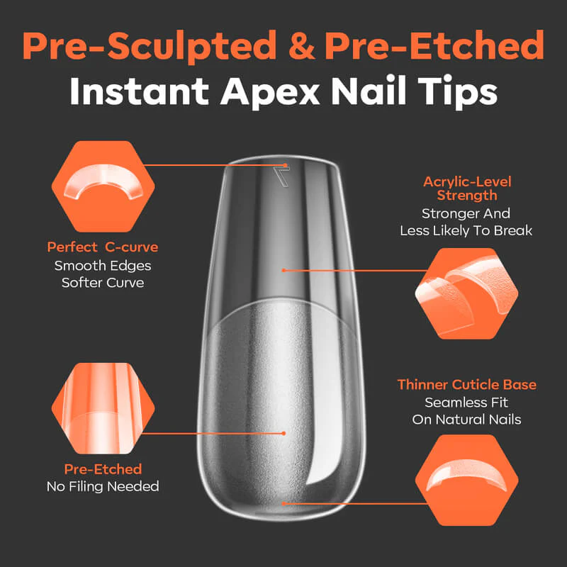 Medium Coffin Apex Nail Tips - Image 7