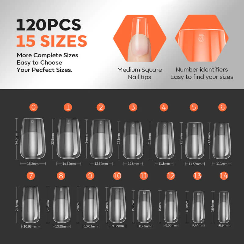 Medium Square Apex Nail Tips - Image 6