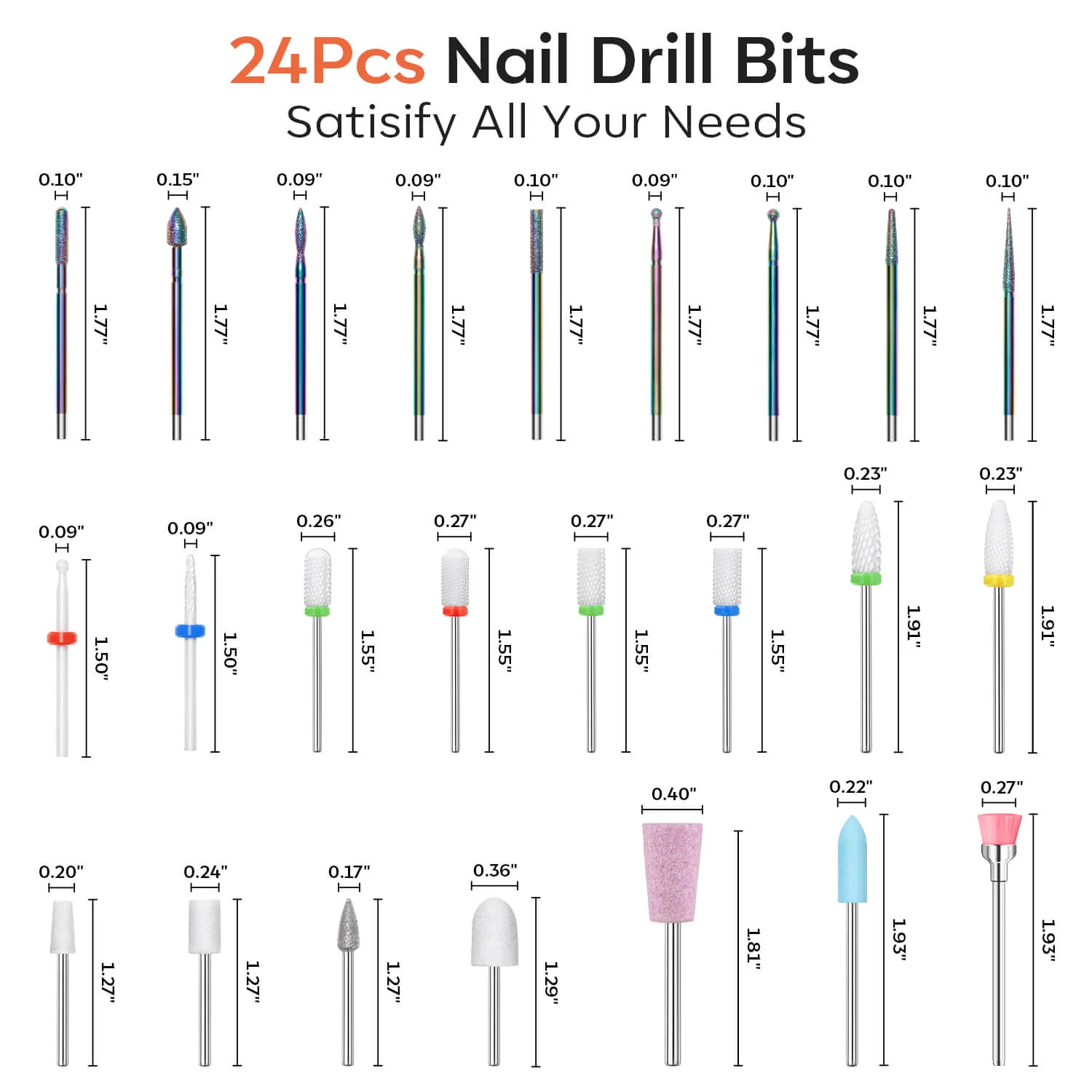 24Pcs Nail Drill Bits Set - Image 5