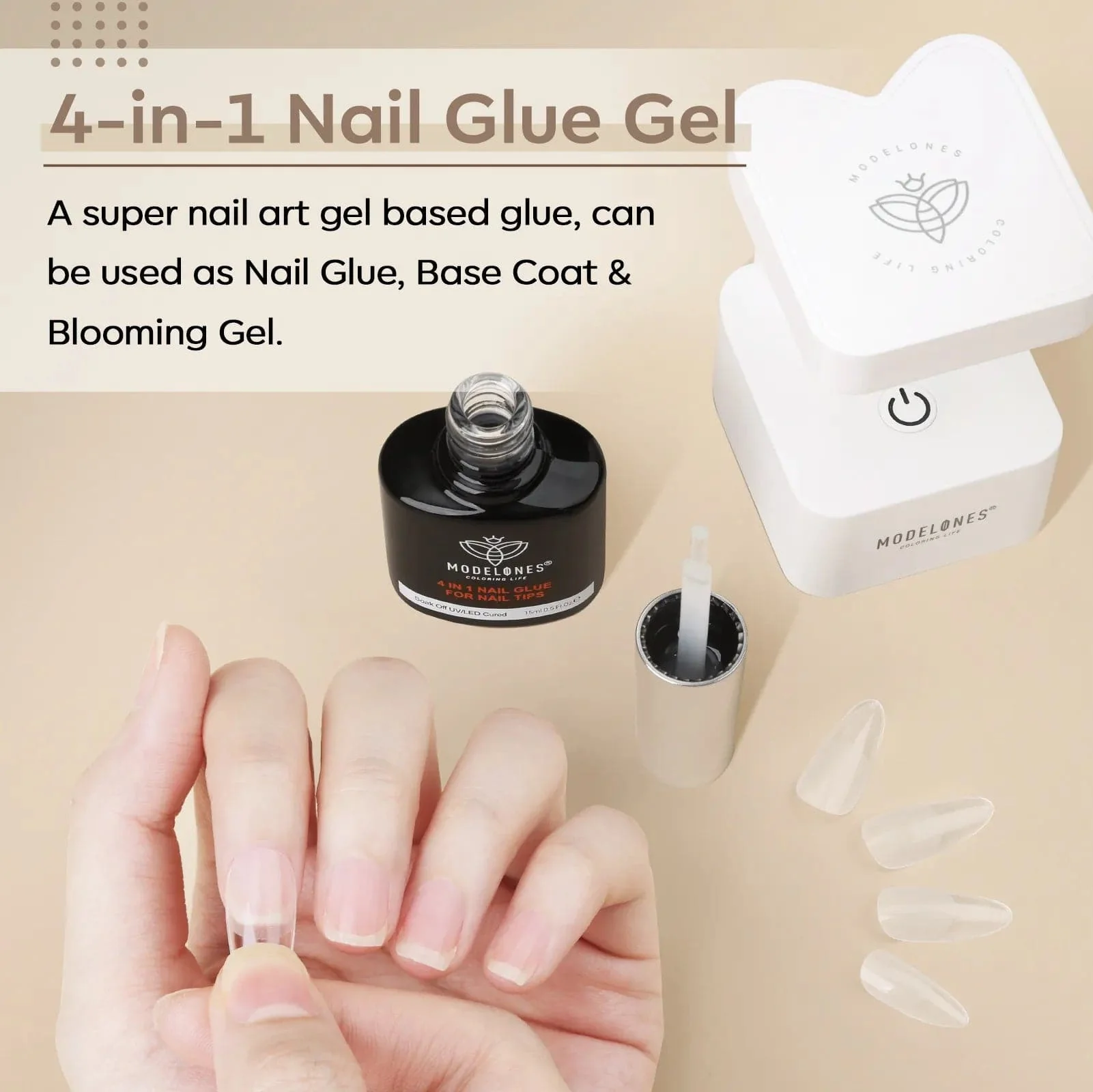 4-In-1 Multi-Functional Nail Glue Gel For Tips 15ml - Image 2