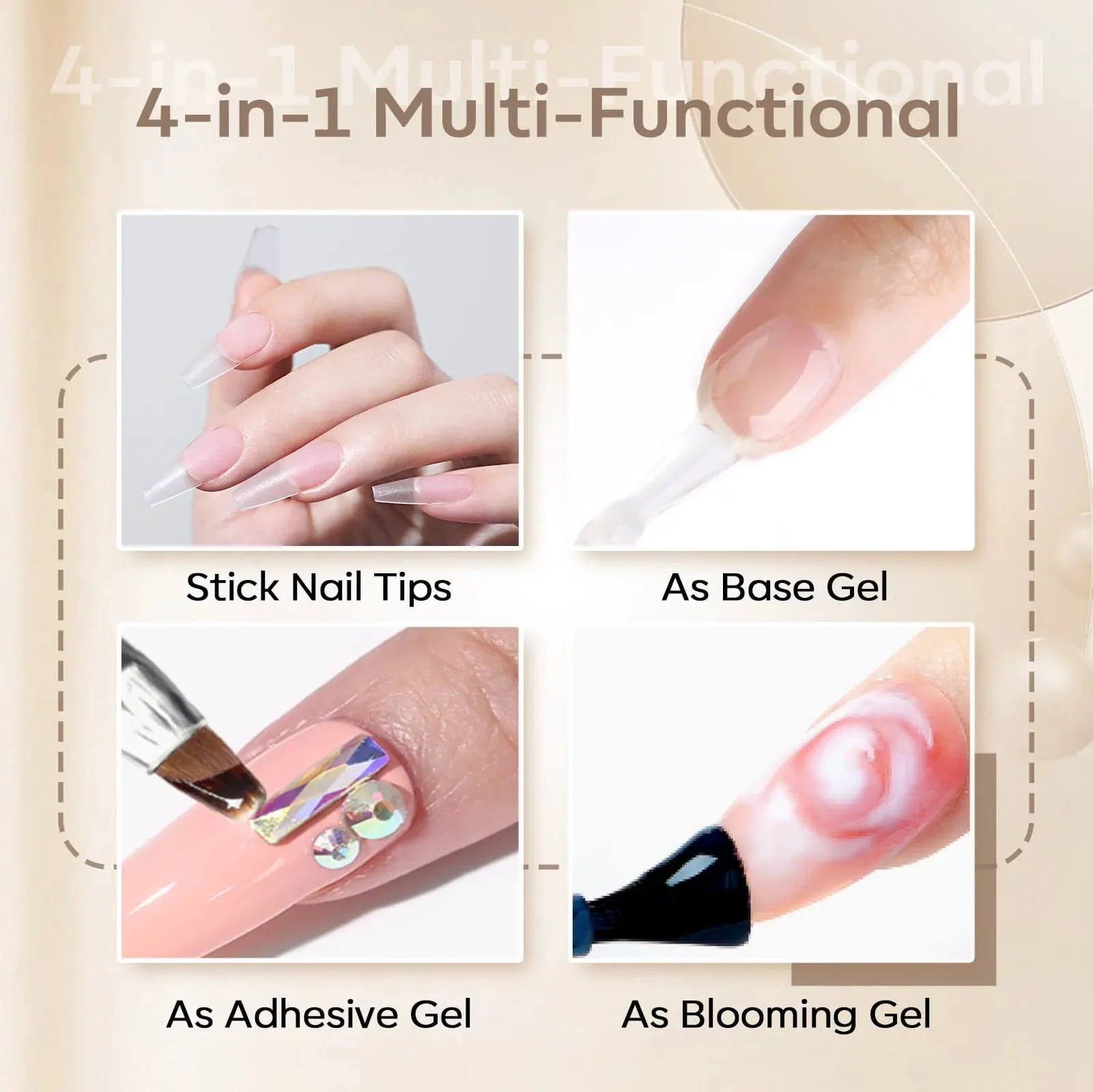 4-In-1 Multi-Functional Nail Glue Gel For Tips 15ml - Image 3