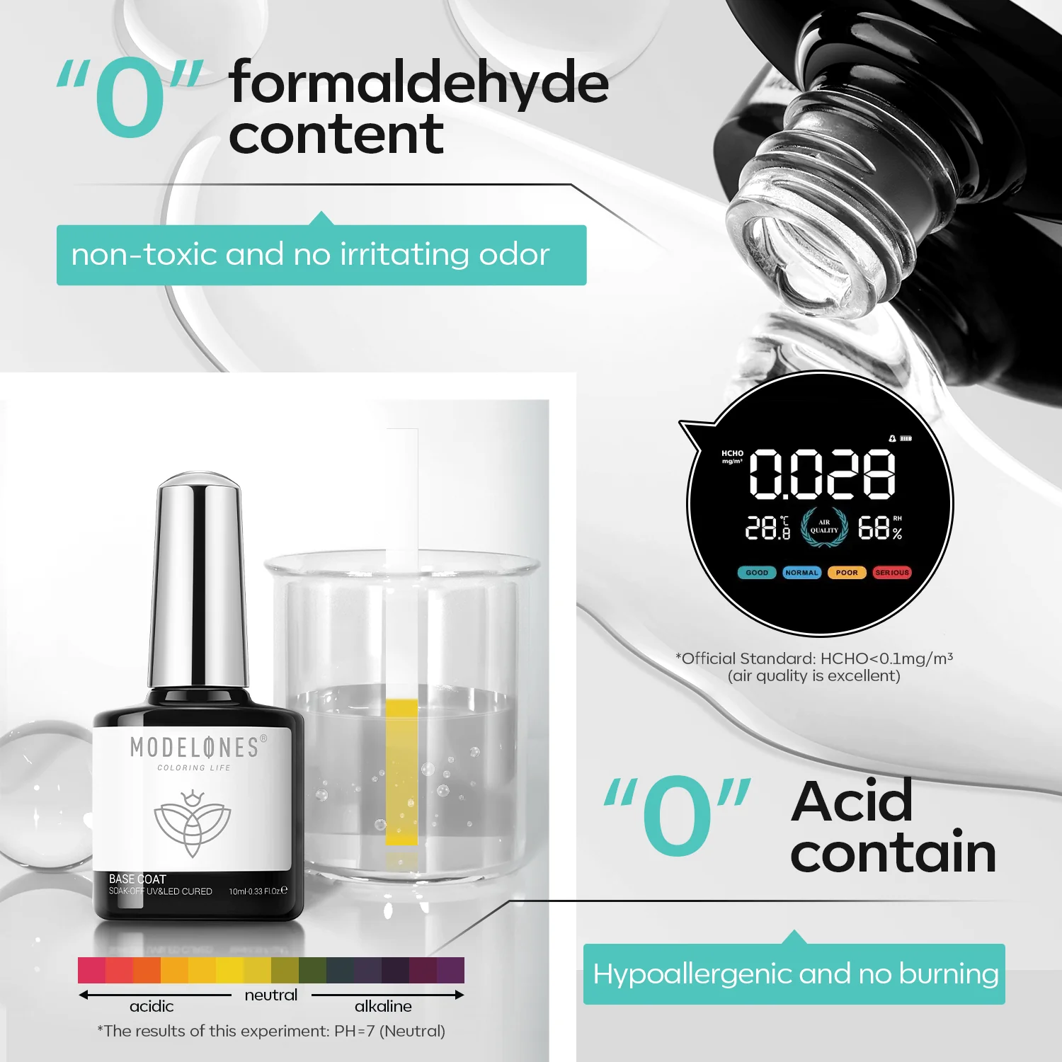 Nail Prep Dehydrator & Nail Primer with Base & Top Coat Set 10ml - Image 5