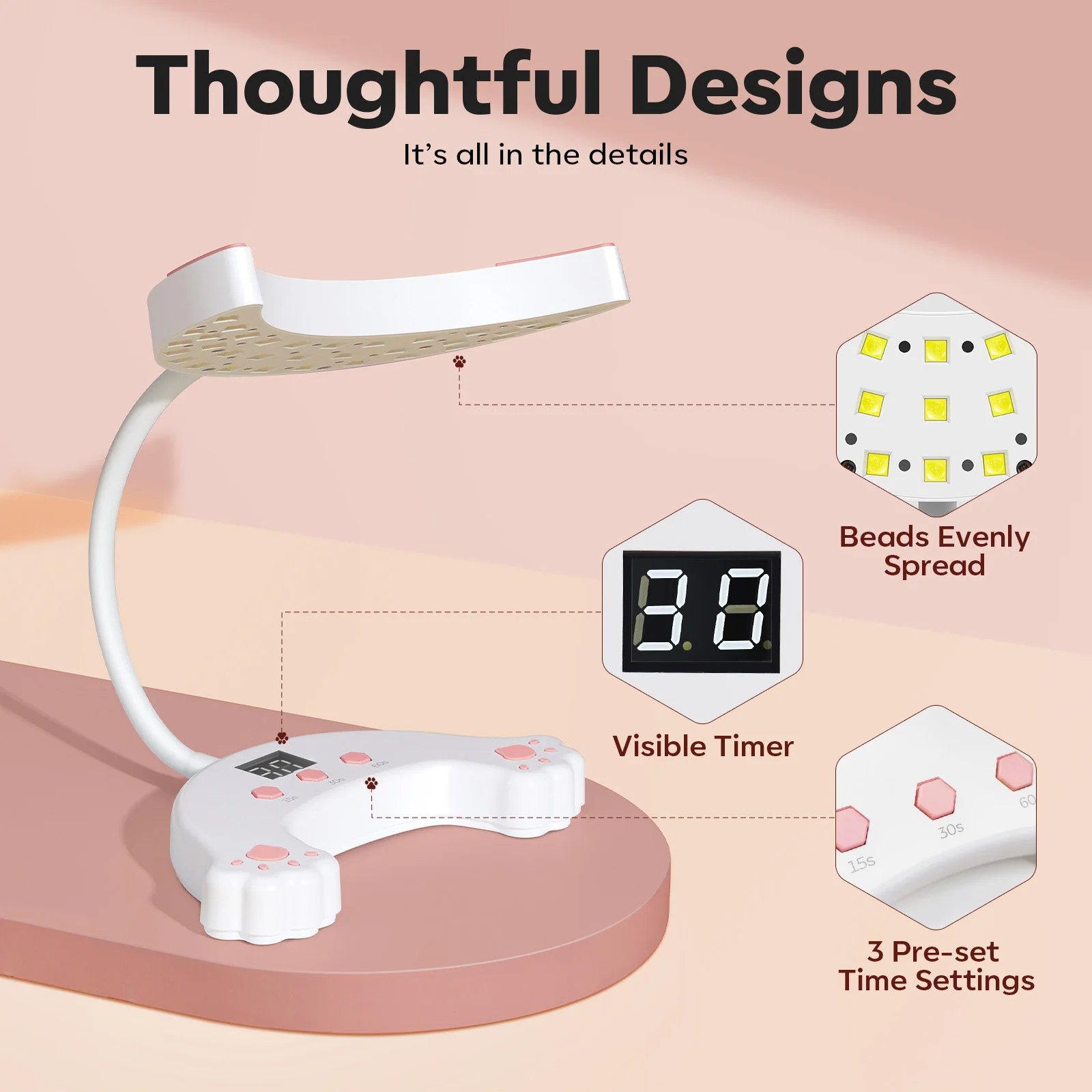 48W UV Gooseneck LED Nail Lamp - Image 3