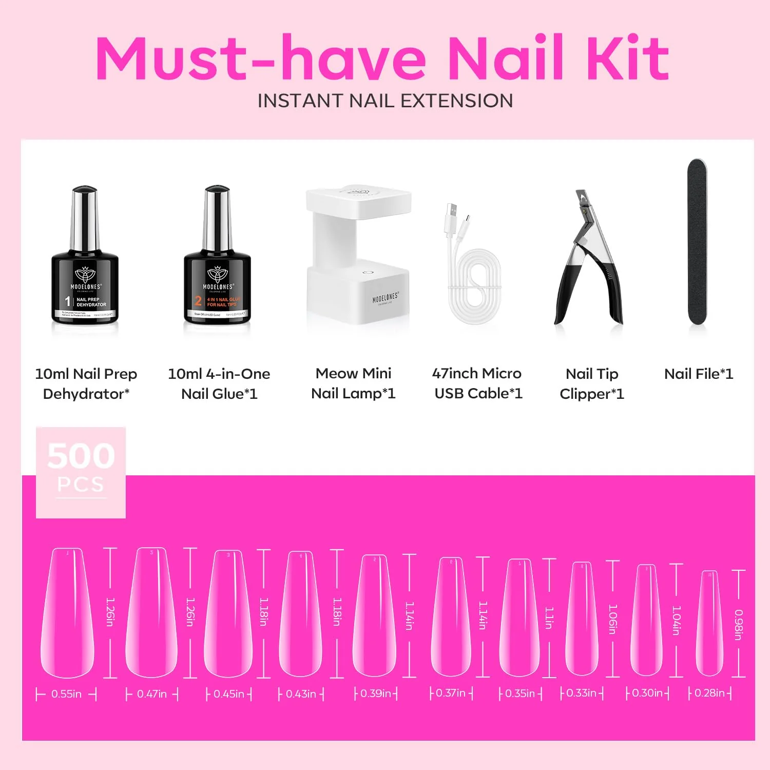Long Coffin Nail Art Tools Kit - Image 5