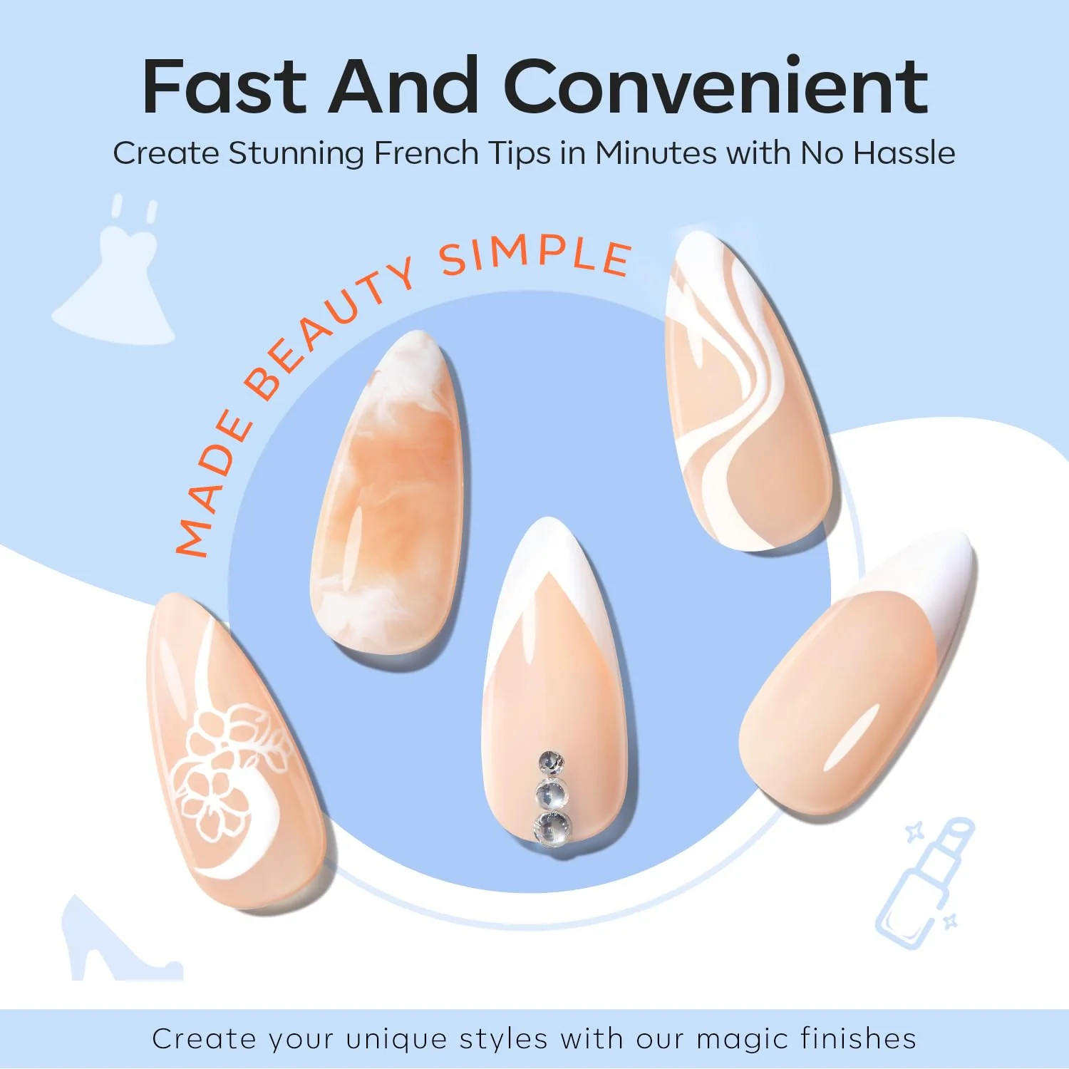 6Pcs French Manicure Nail Stamper Kit - Image 6