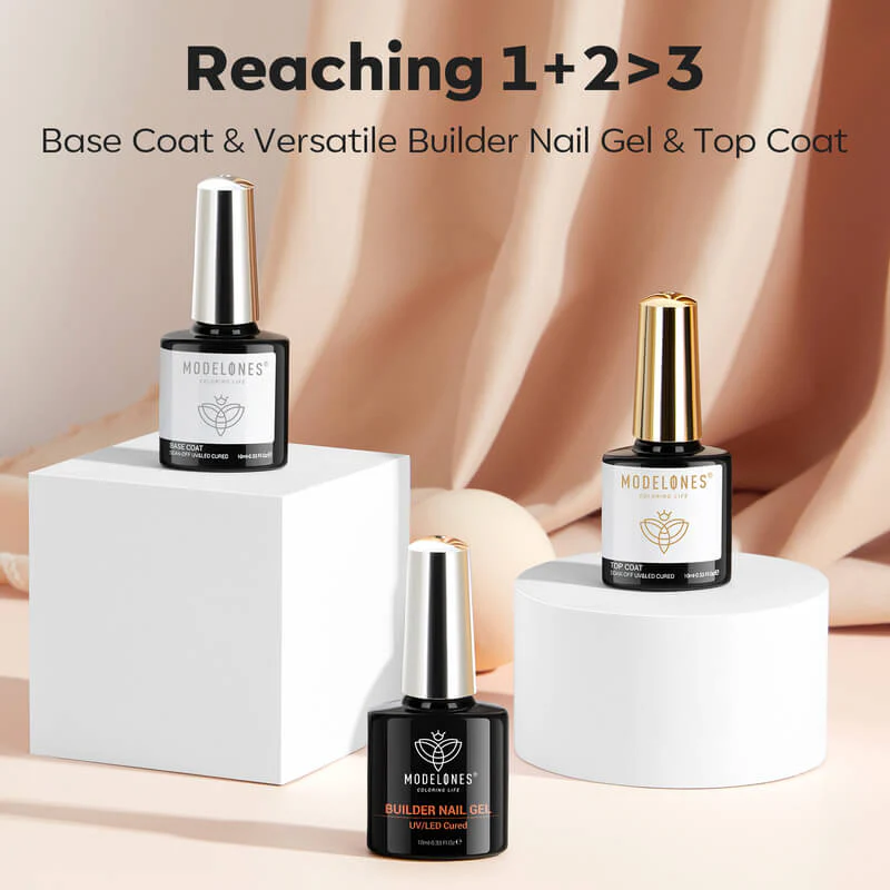 7-In-1 Builder Nail Gel & Top Coat & Base Coat Set 10ml - Image 3
