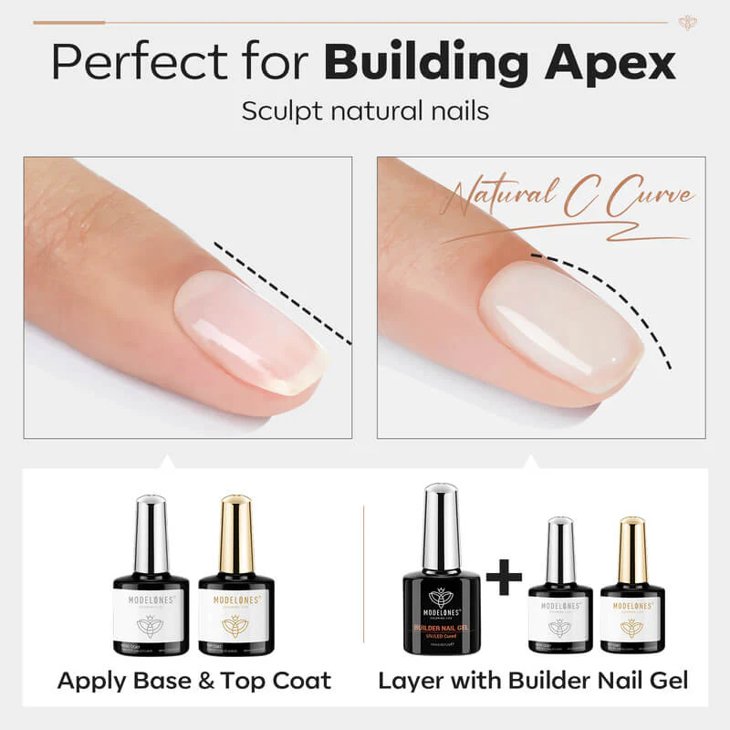 7-In-1 Builder Nail Gel & Top Coat & Base Coat Set 10ml - Image 5