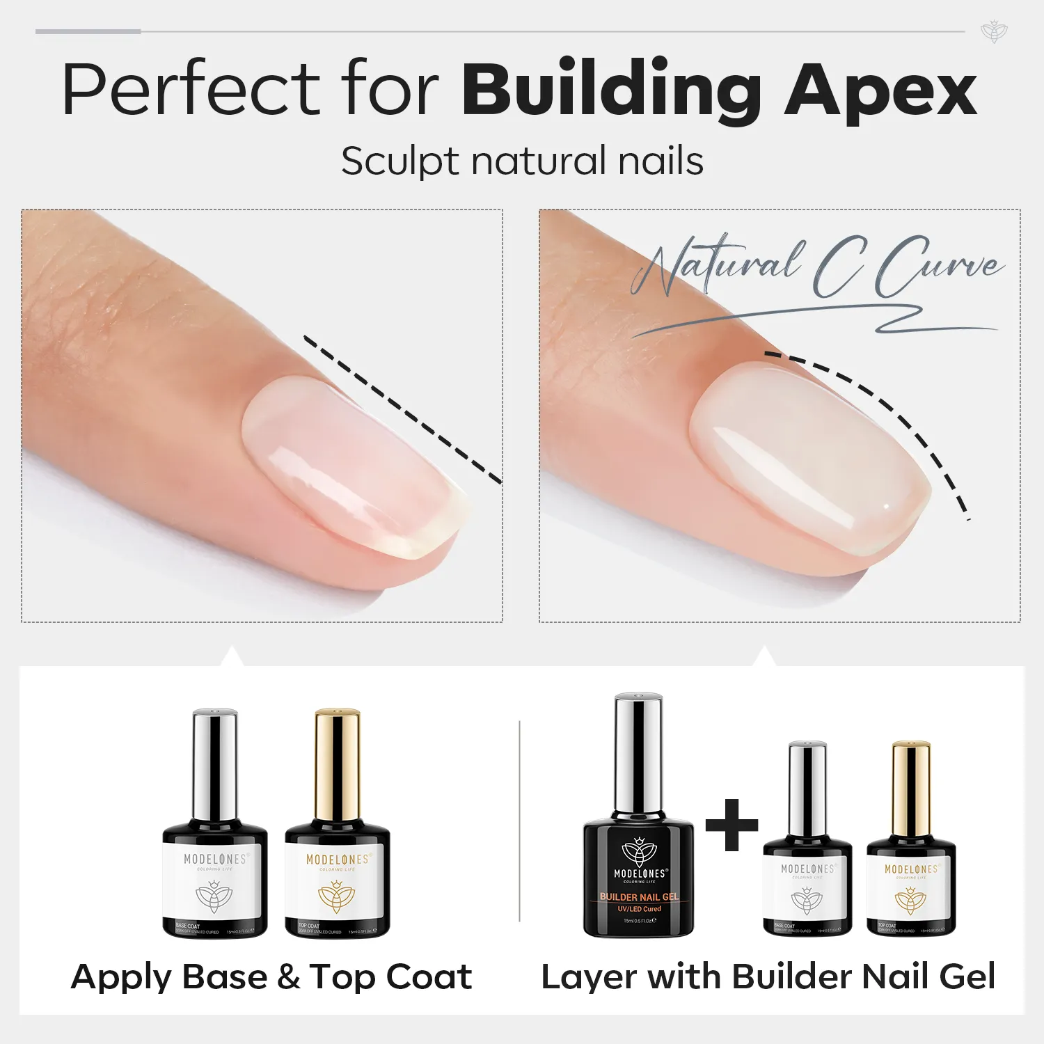 8-In-1 Builder Nail Gel with Top & Base Coat Set - Clear - Image 5