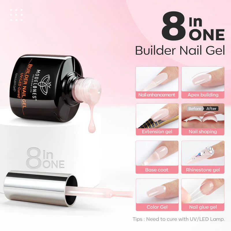 8-In-1 Nude Pink Builder Gel & Nail Dehydrator & Primer Set - Image 2