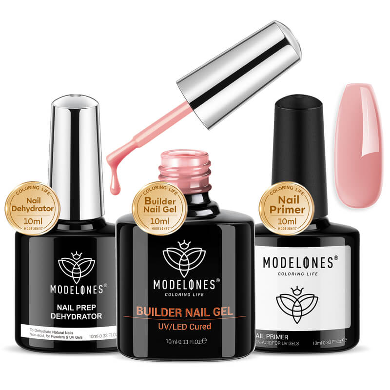 8-In-1 Rose Pink Builder Gel & Nail Dehydrator & Primer Set