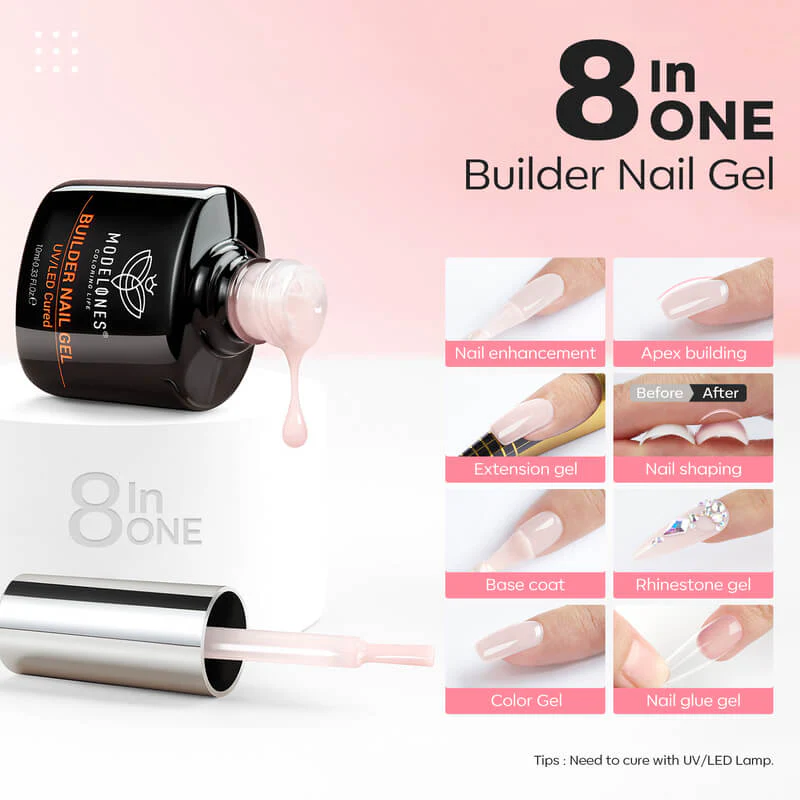 8-In-1 Builder Gel Duo - Nude & Pink - Image 3
