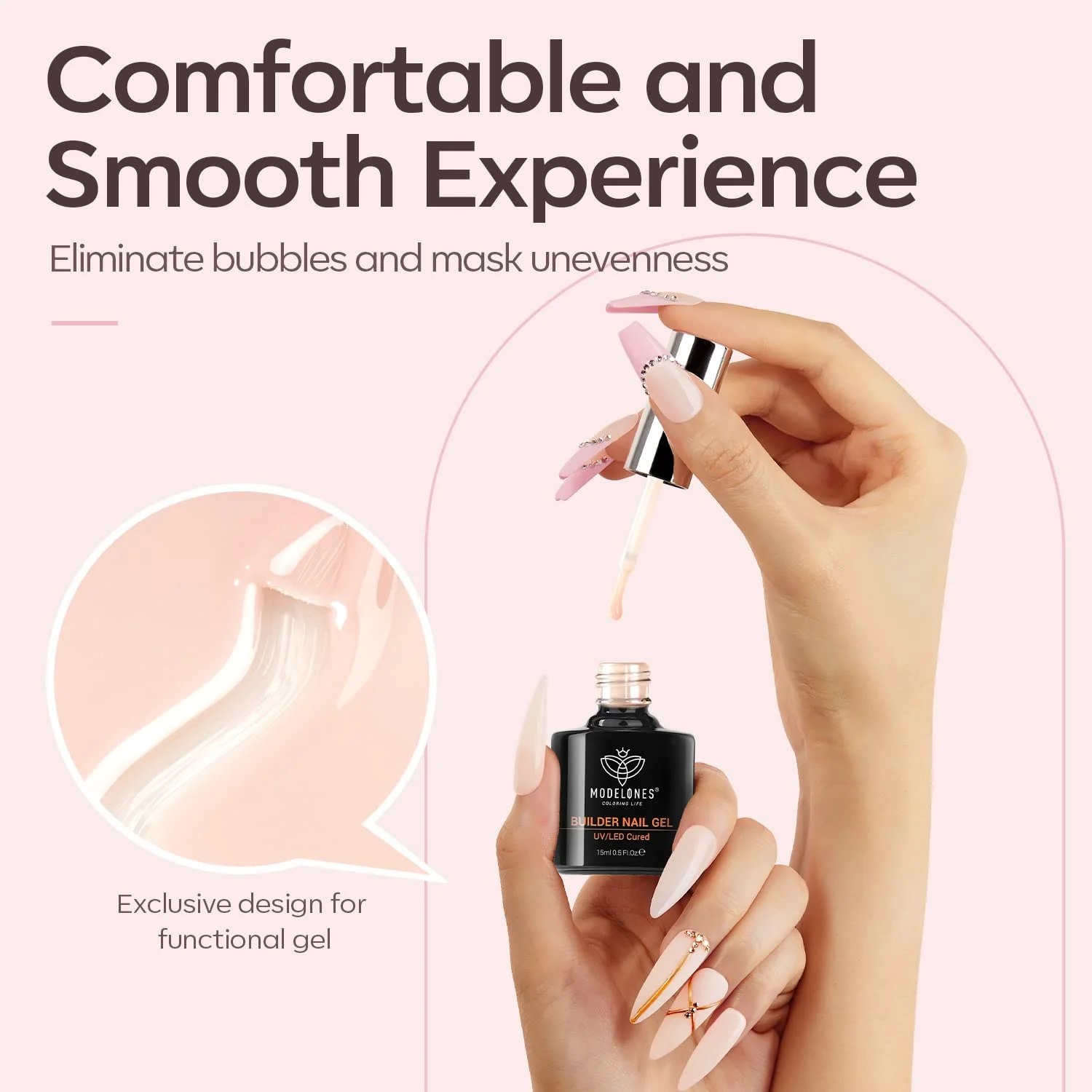 Nude Pink Builder Gel 15ml - Image 8