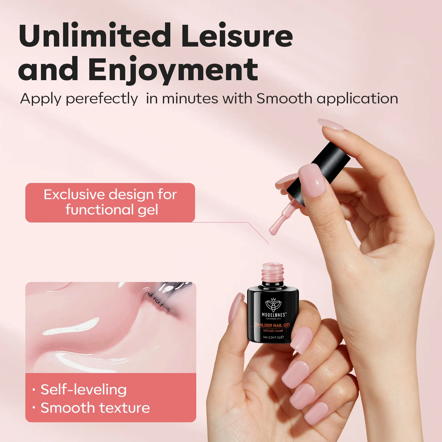 Rose Blush Builder Gel 15ml - Image 7