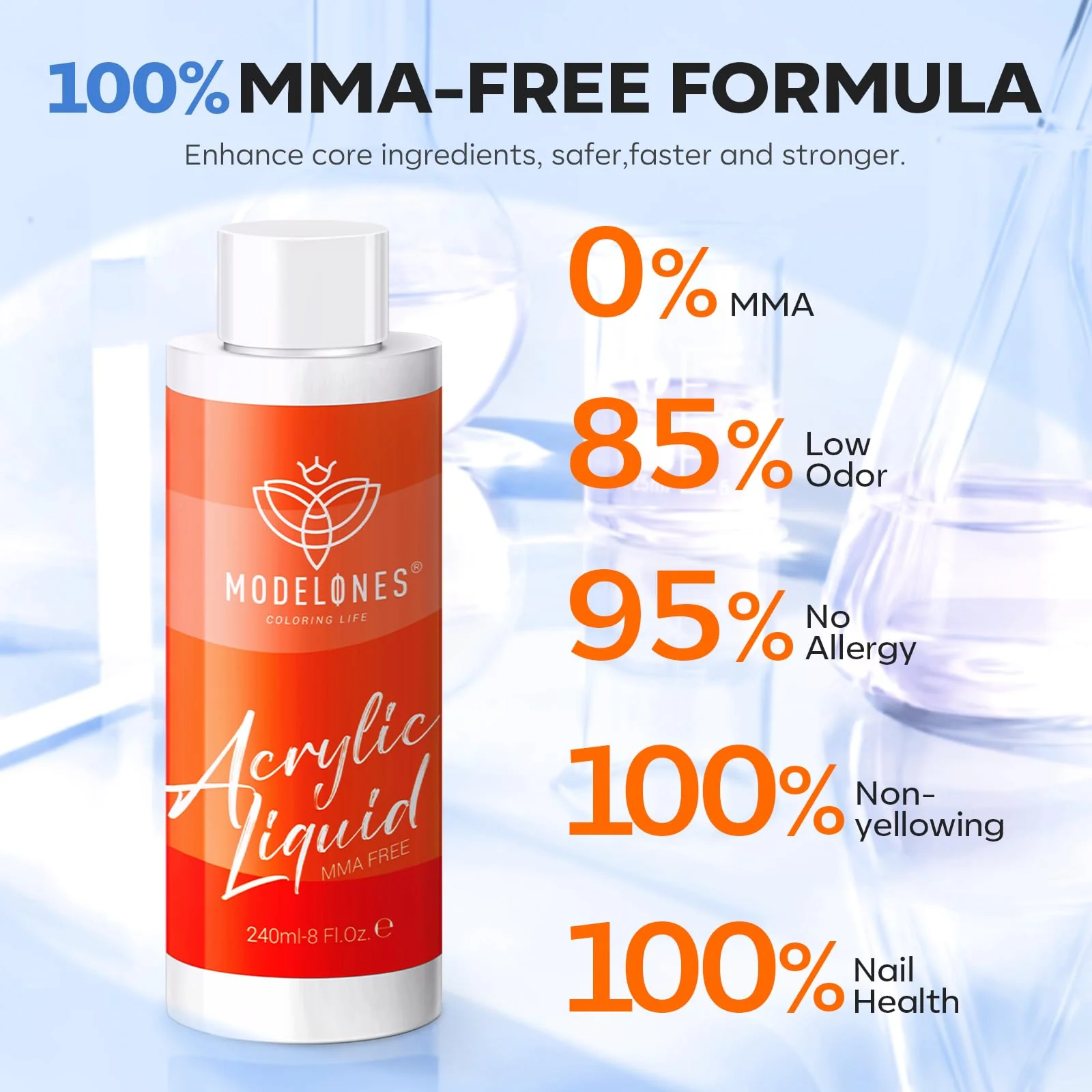 Acrylic Nail Liquid Monomer 240ml (MMA FREE) - Image 5