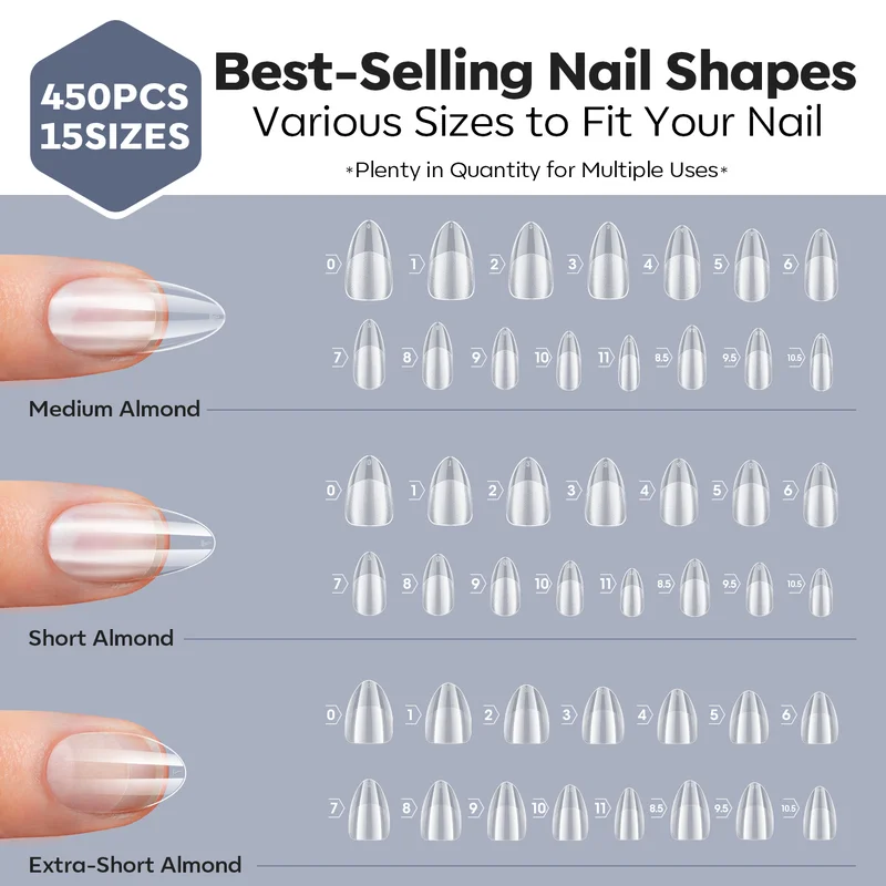 Almond Soft Nail Tips - Image 6