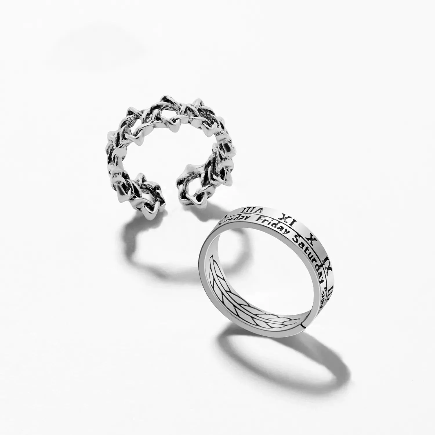 2Pcs Vintage Silver Knuckle Rings Set - Image 10