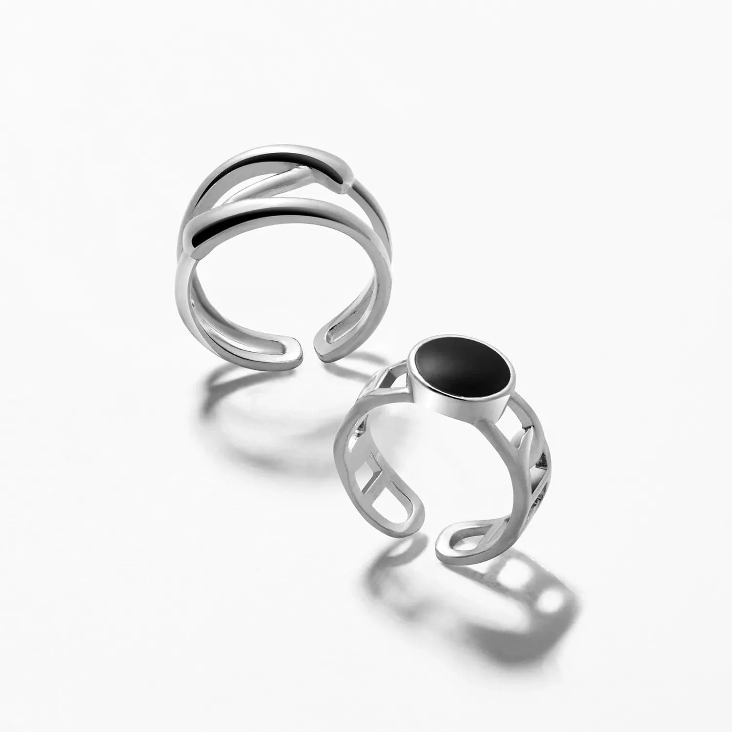 2Pcs Vintage Silver Knuckle Rings Set - Image 7