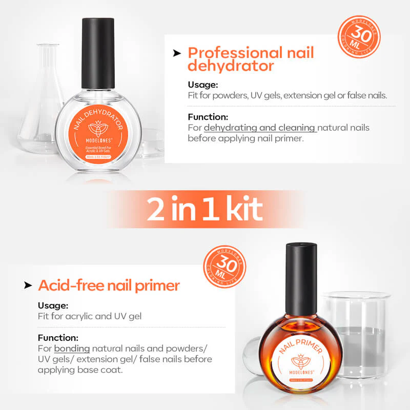 Hema-Free Upgarded Nail Primer & Prep Dehydrator Set 30ml - Image 3