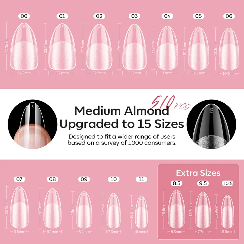 Medium Almond Nail Tips Kit - Image 2