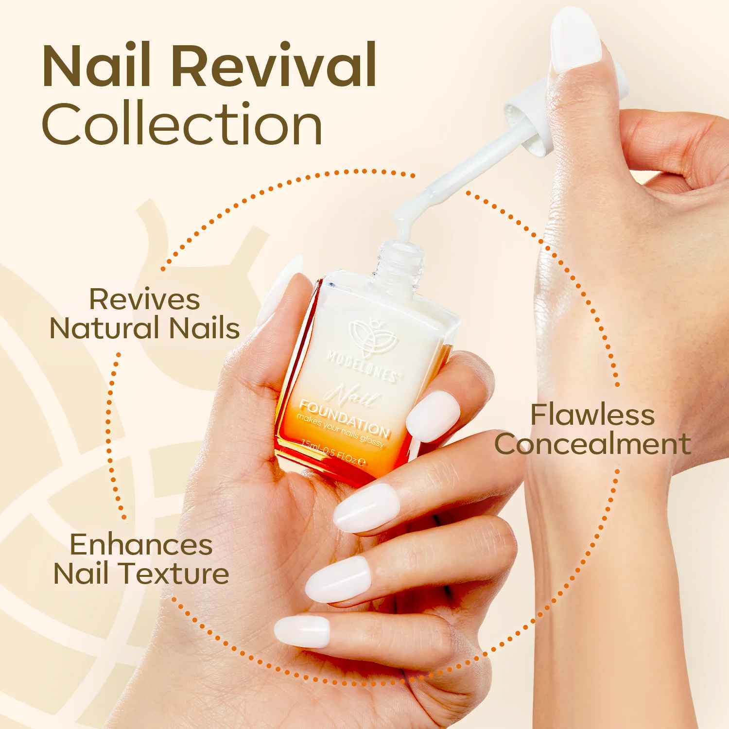Nail Foundation with Top Coat & Cuticle Oil - Pearl White - Image 4