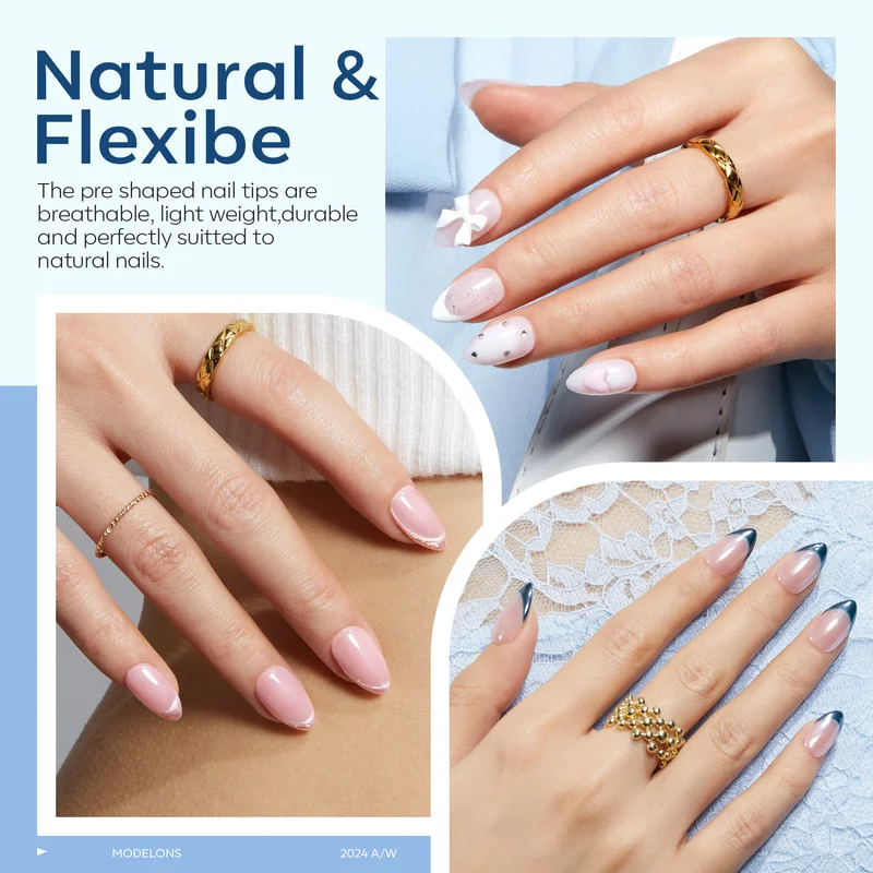 Semi-Forest Short Almond Nail Tips Kit - Image 3