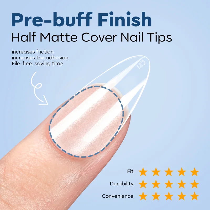 Semi-Forest Short Almond Nail Tips Kit - Image 4