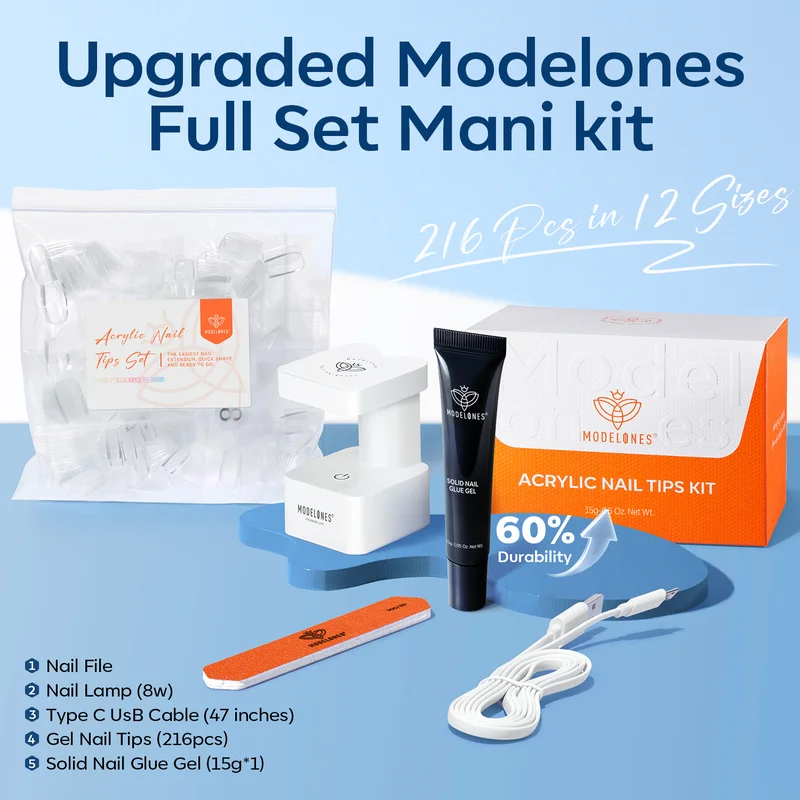 Semi-Forest Short Almond Nail Tips Kit - Image 8
