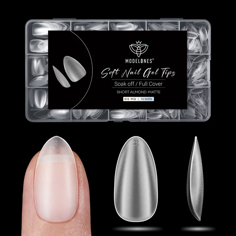 Short Almond - Frosted Nail Tips
