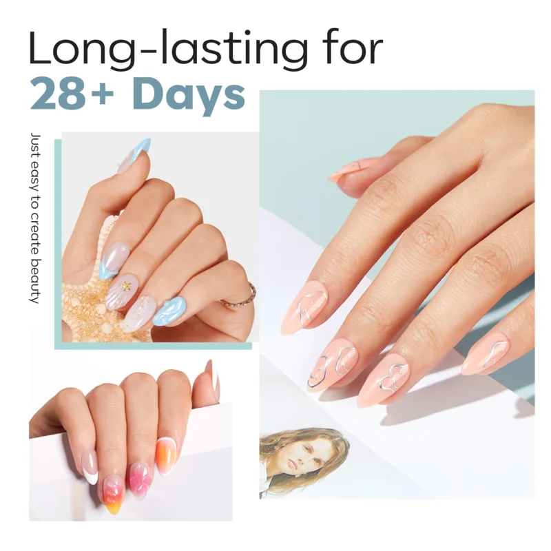 Short Almond - Frosted Nail Tips - Image 4