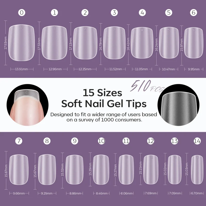 Short Square - Frosted Nail Tips - Image 6