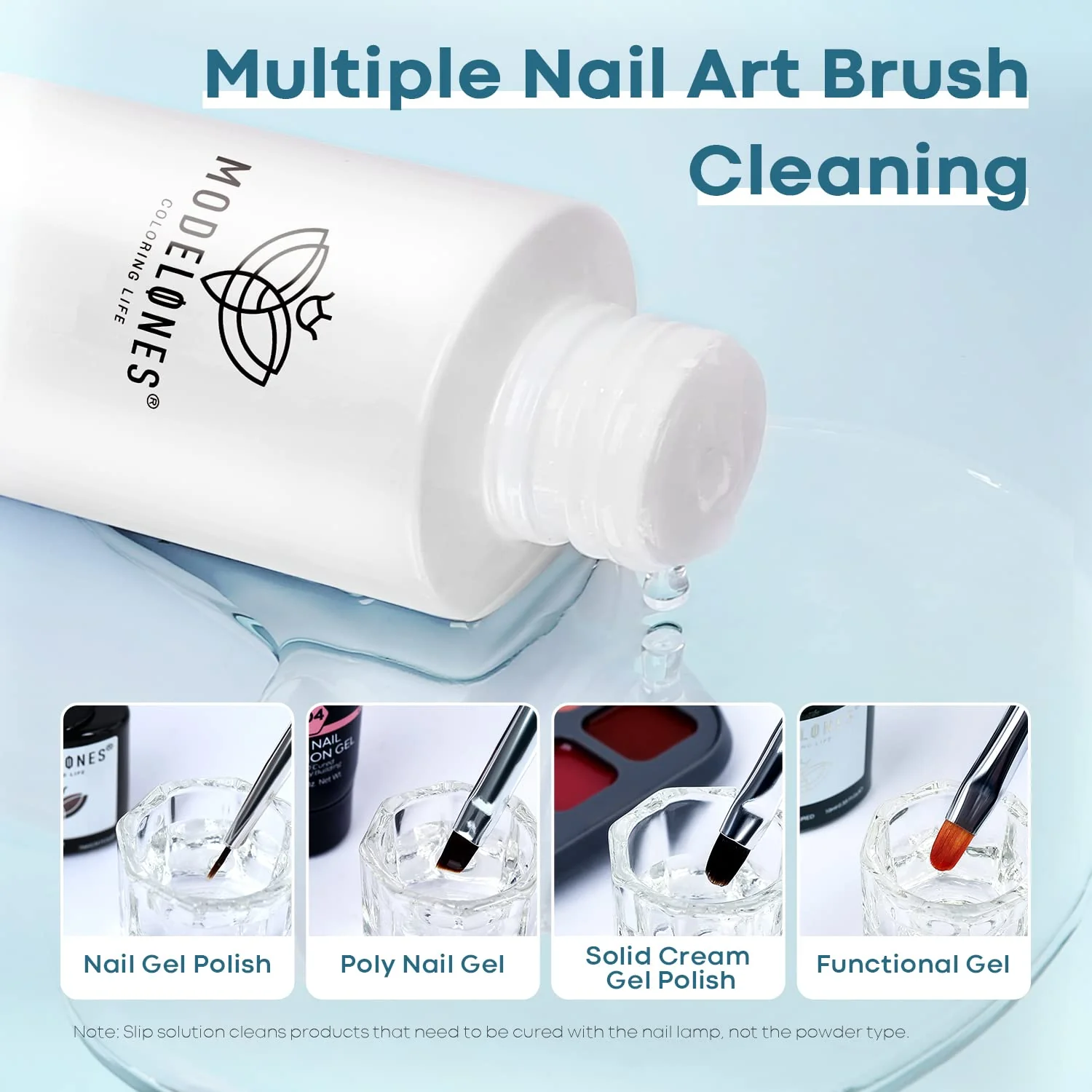 Slip Solution 120ml Dual Head Brush Set For Poly Nail Extension Gel - Image 5