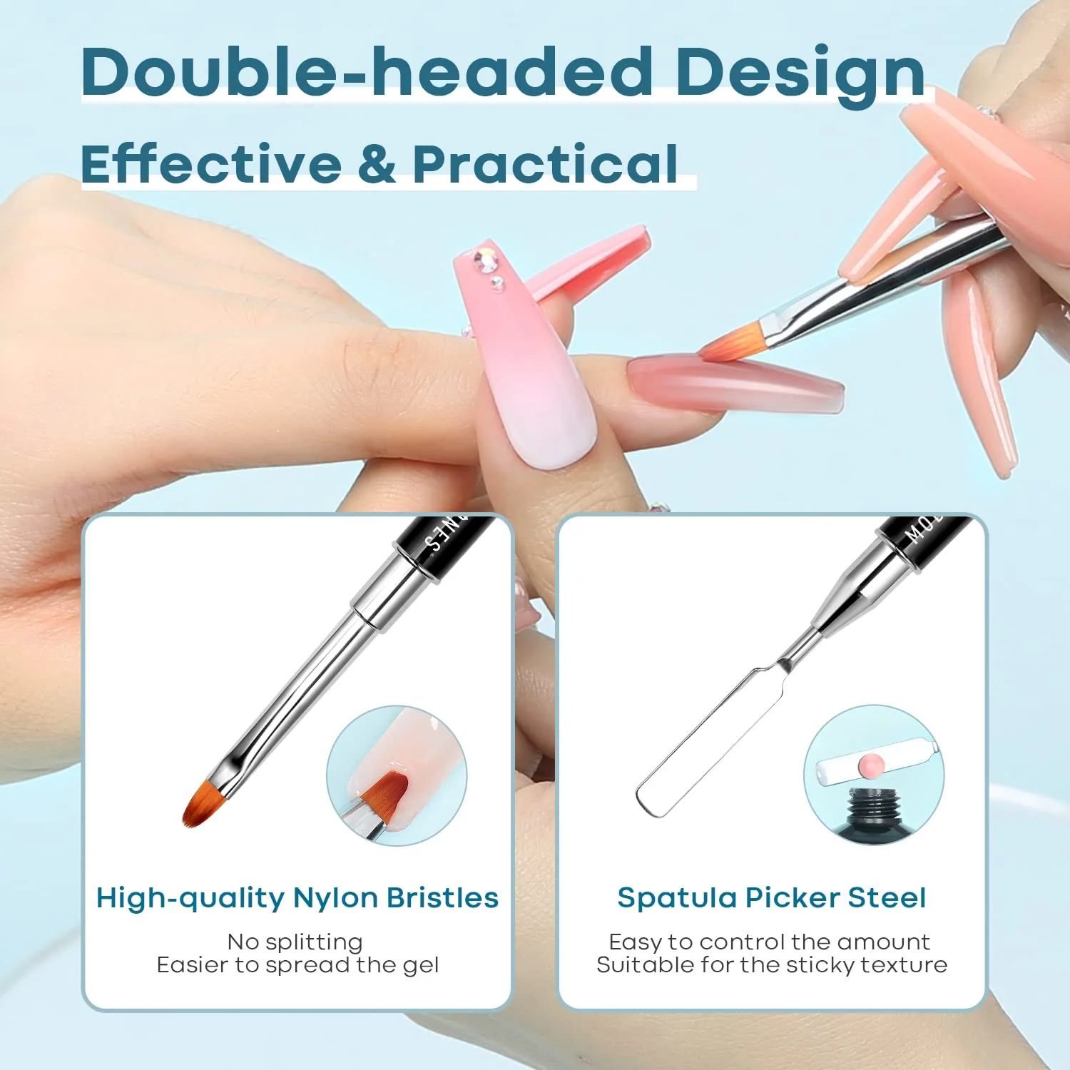Slip Solution 120ml Dual Head Brush Set For Poly Nail Extension Gel - Image 7